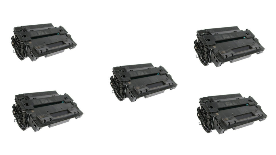 Compatible HP LaserJet P3010/3015 Toner Cartridge (5/PK-12500 Page Yield) (NO. 55X) (CE255X5PK)