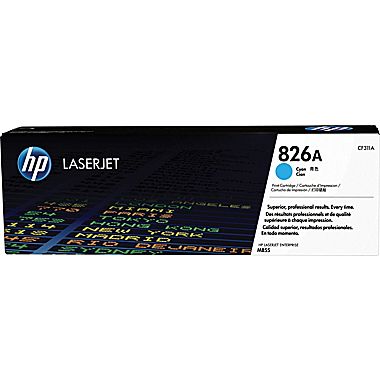 HP Color LaserJet Enterprise M855 Cyan Toner Cartridge (31500 Page Yield) (NO. 826A) (CF311A)