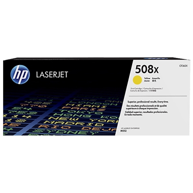 HP Color LaserJet Enterprise M552/553/577 Yellow Toner Cartridge (9500 Page Yield) (NO. 508X) (CF362X)