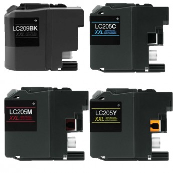Compatible Brother MFC-J5320/5720 High Yield Inkjet Combo Pack (BK/C/M/Y) (LC-209MP)