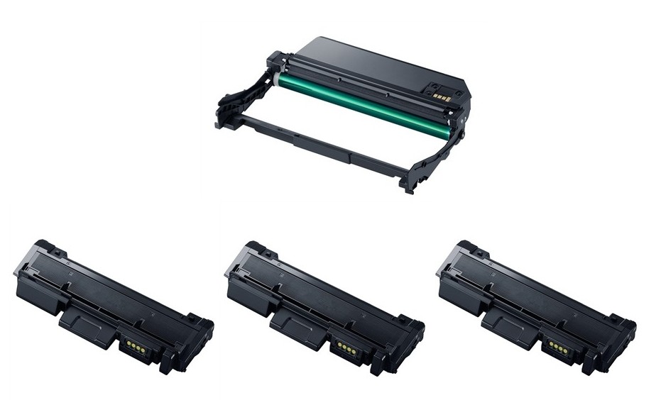 Compatible Samsung Xpress M2625/2675/2875/2885 Drum/Toner Value Combo Pack (1ea-Drum -9000 Page Yield/3ea-Toners-3000 Page Yield) (MLT-D116L/MLT-R116VB)