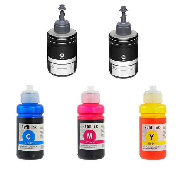 Compatible Epson NO. 664/NO. 774 Dye Ecotank Ink Bottle Combo Pack (2-BK/1-C/M/Y) (T774D2B1CMY)