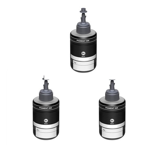 Compatible Epson NO. 774 Pigment Black Ecotank Ink Bottle (3/PK-6000 Page Yield) (T774120P3PK)