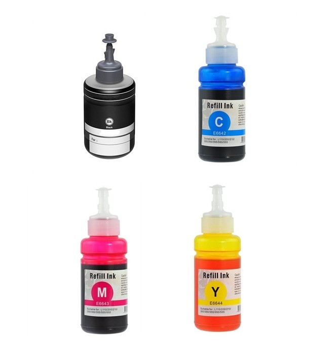 Compatible Epson NO. 664/NO. 774 Pigment Ecotank Ink Bottle Combo Pack (BK/C/M/Y) (T774120P-BCS)