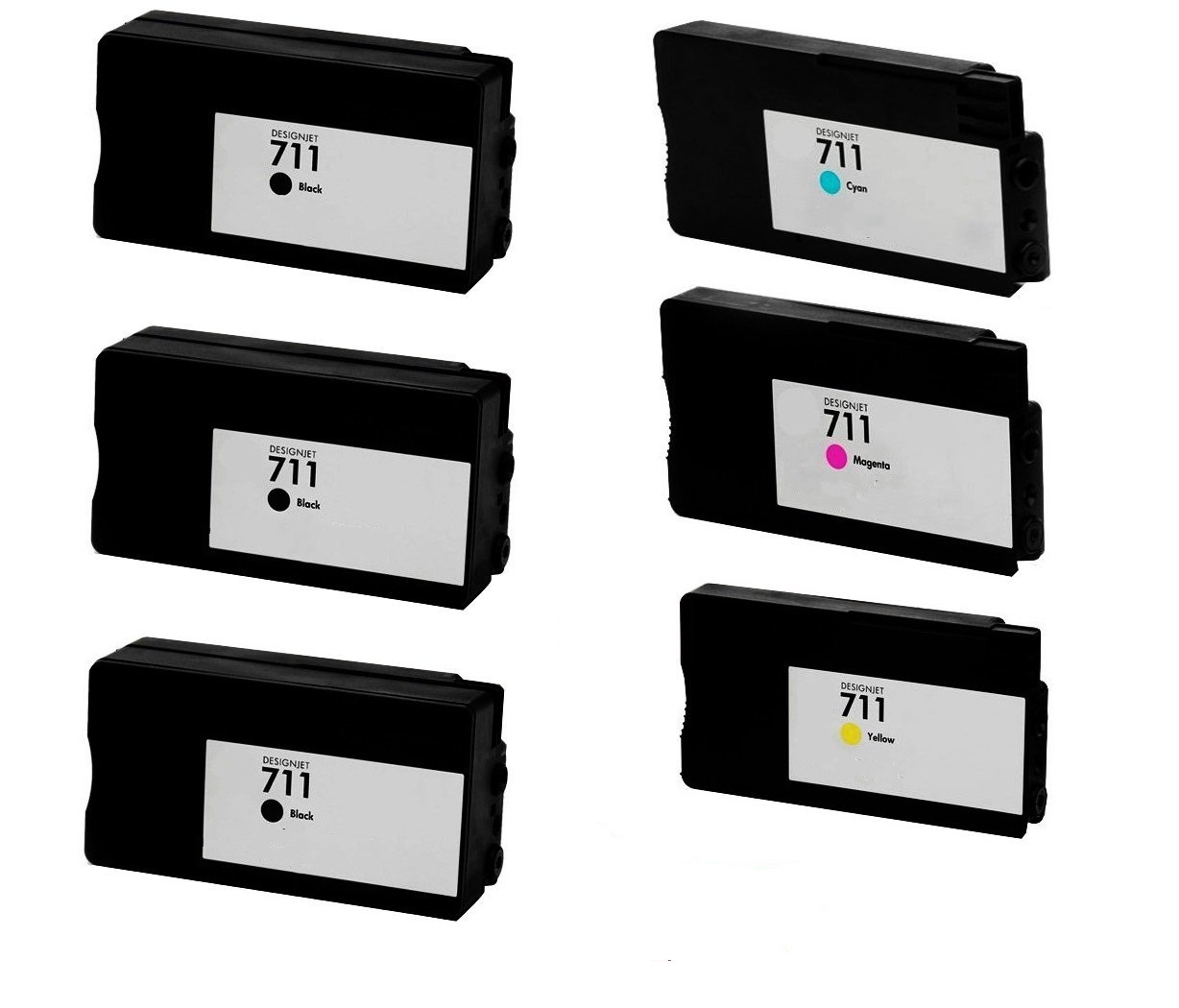 Compatible HP DesignJet T120/T520 Inkjet Combo Pack (3-BK/1-C/M/Y) (NO. 711) (CZ133B1CMY)