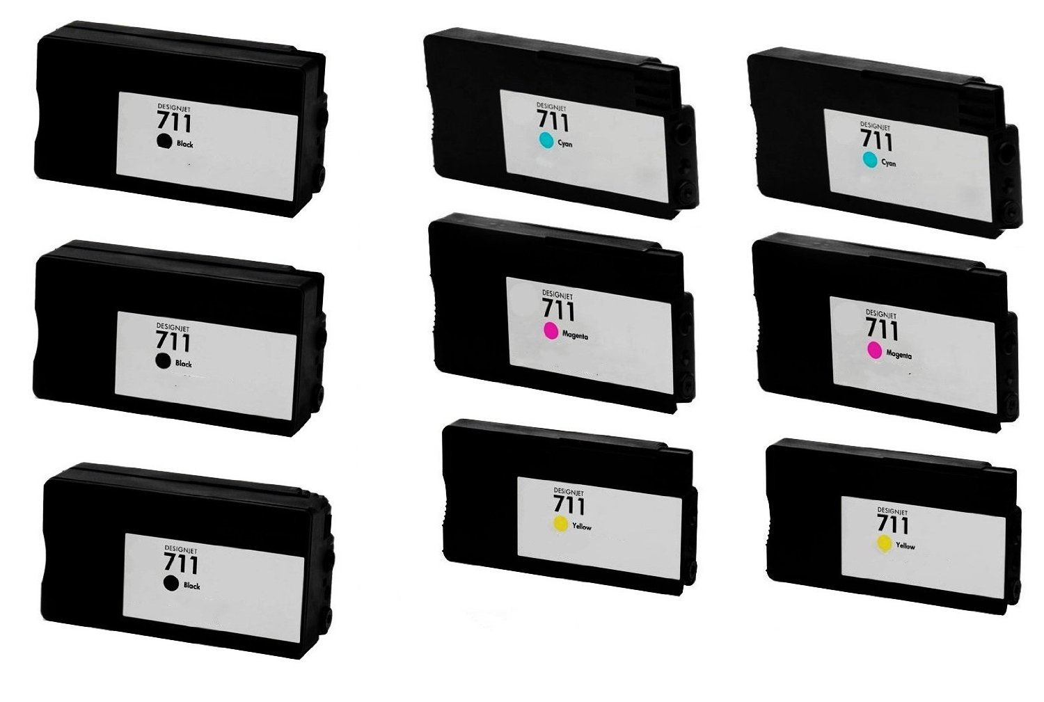 Compatible HP DesignJet T120/T520 Inkjet Combo Pack (3-BK/2-C/M/Y) (NO. 711) (CZ133B2C2M2Y)