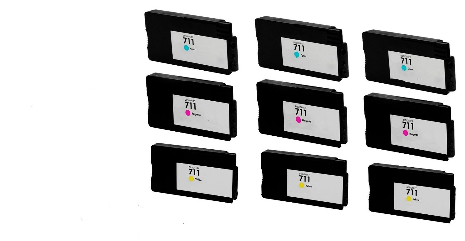 Compatible HP DesignJet T120/T520 Inkjet Combo Pack (3-C/M/Y) (NO. 711) (CZ133C3M3Y)