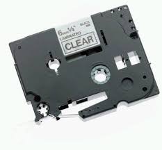 Compatible Brother Black on Clear Laminated P-Touch Label Tape (1/4in X 26.25Ft.) (TZE-111)