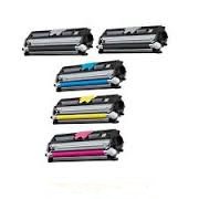 Compatible Konica Minolta Magicolor 1600 Series Toner Cartridge Combo Pack (2-BK/1-C/M/Y) (A0V302B1CMY)