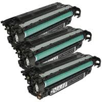 Compatible HP Color LaserJet CM3530/CP3525 Black Toner Cartridge (3/PK-5000 Page Yield) (NO. 504A) (CE250A3PK)