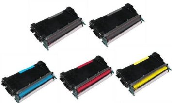 Compatible Lexmark C736/X736/X738 High Yield Toner Cartridge Combo Pack (2-BK/1-C/M/Y) (C736H22B1CMY)