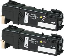 Compatible Xerox Phaser 6140 Black Toner (2/PK-2600 Page Yield) (106R014802PK)