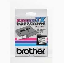 Brother White on Black Laminated P-Touch Label Tape (3/4in X 50Ft.) (TX-3451)