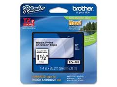 Brother Black on Clear Laminated P-Touch Label Tape (1.5in X 26.25Ft.) (TZE-161)