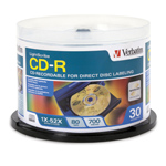 Verbatim 700MB/80min 52x Lightscribe CD-R Discs (30/PK) (94934)
