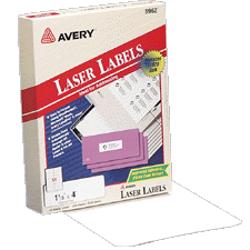 Avery White Labels (1 x 4in) (25 Sheets/PK) (5261)