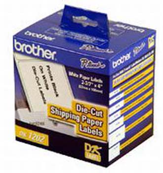 Brother White Shipping Paper Label Tape (2.4 in X 3.9in) (300 Labels) (DK-1202)