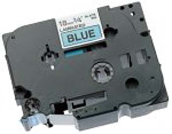 Brother Black on Blue Laminated P-Touch Label Tape (3/4in X 26Ft.) (TZ-541)