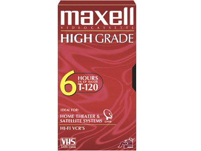 Maxell 120 Minute High Grade VHS Videocassette (224915)