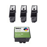 Compatible Dell P703W Inkjet Combo Pack (3-BLK/1-CLR) (Series 20) (3B1C703)