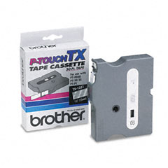 Brother White on Clear Laminated P-Touch Label Tape (1/2in X 50Ft.) (TX-1351)