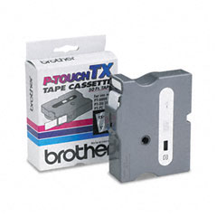 Brother White on Clear Laminated P-Touch Label Tape (1in X 50Ft.) (TX-1551)