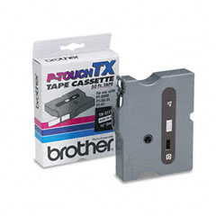Brother Black On White Laminated P-Touch Label Tape (1/4in X 50Ft.) (TX-2111)
