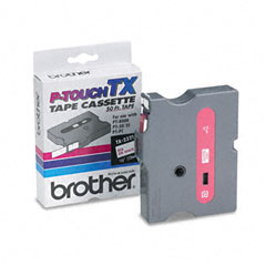 Brother Red on White Laminated P-Touch Label Tape (1/2in X 50Ft.) (TX-2321)