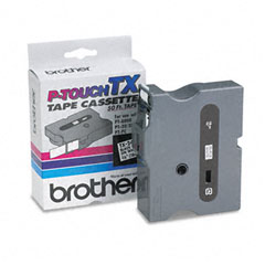 Brother Black on White Laminated P-Touch Label Tape (3/4in X 50Ft.) (TX-2411)