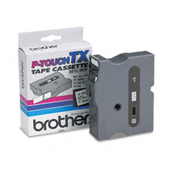 Brother Black on White Laminated P-Touch Label Tape (1in X 50Ft.) (TX-2511)