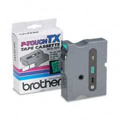 Brother Black on Green Laminated P-Touch Label Tape (1in X 50Ft.) (TX-7511)