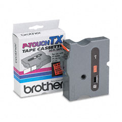 Brother Black on Fluorscent Orange Laminated P-Touch Label Tape (1in X 50Ft.) (TX-B511)