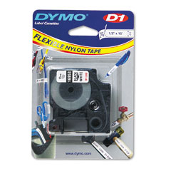 Dymo D1 Black on White Label Tape (1/2in x 12 Ft.) (16953)