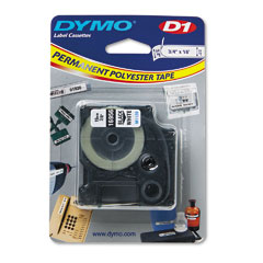 Dymo D1 Black on White Label Tape (3/4in x 18 Ft.) (16956)