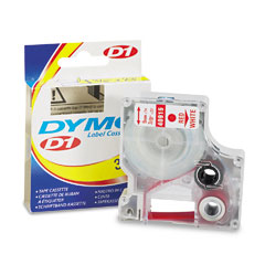 Dymo D1 Red on White Label Tape (3/8in x 23 Ft.) (40915)