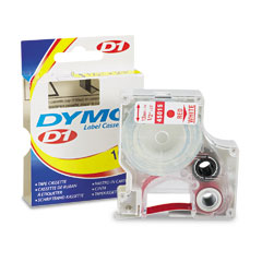 Dymo D1 Red on White Label Tape (1/2in x 23 Ft.) (45015)