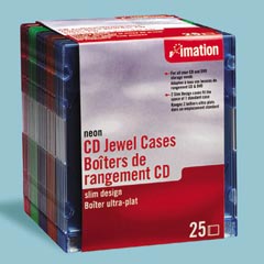 Imation Neon Slim Jewel Cases (25/PK) (41085)