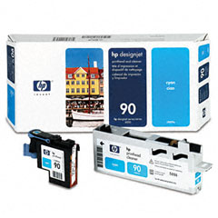 HP NO. 90 Cyan Inkjet Printhead and Cleaner (C5055A)