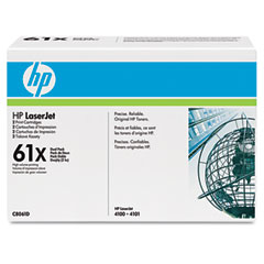 HP LaserJet 4100 Toner Cartridge (2/PK-10000 Page Yield) (NO. 61X) (C8061D)