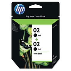 HP NO. 02 Black Inkjet With Vivera Ink (2/PK-660 Page Yield) (C9500FN)