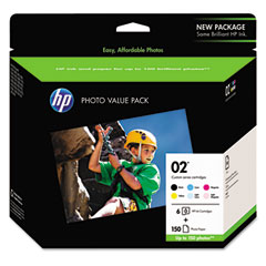 HP NO. 02 Inkjet Photo Value Pack (BK/C/M/Y/LC/LM/150 Sheets Photo Paper) (Q7964AN)