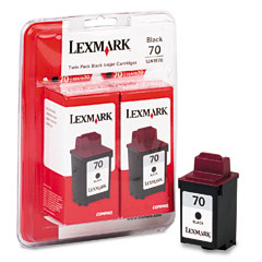 Lexmark NO. 70 High Resolution Waterproof Black Inkjet (2/PK-600 Page Yield) (15M1330)