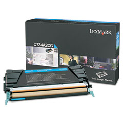 Lexmark C734/C736/X734/X736/X738 Cyan GSA Return Program Toner Cartridge (6000 Page Yield) (C734A4CG)