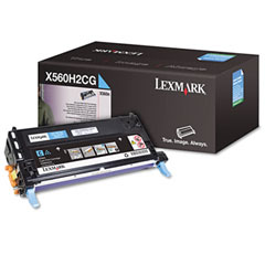 Lexmark X560N/X560DN Cyan High Yield Toner Cartridge (10000 Page Yield) (X560H2CG)
